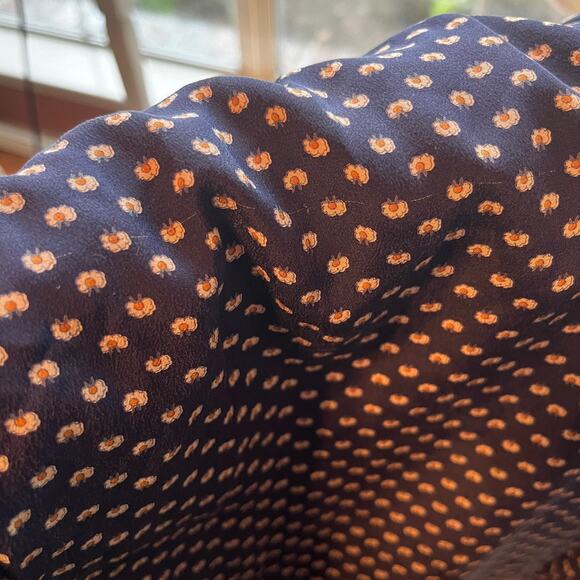 Vintage 90s Navy Long Sleeve Button Front Silk Dress Size 6 Small - Picture 7 of 8